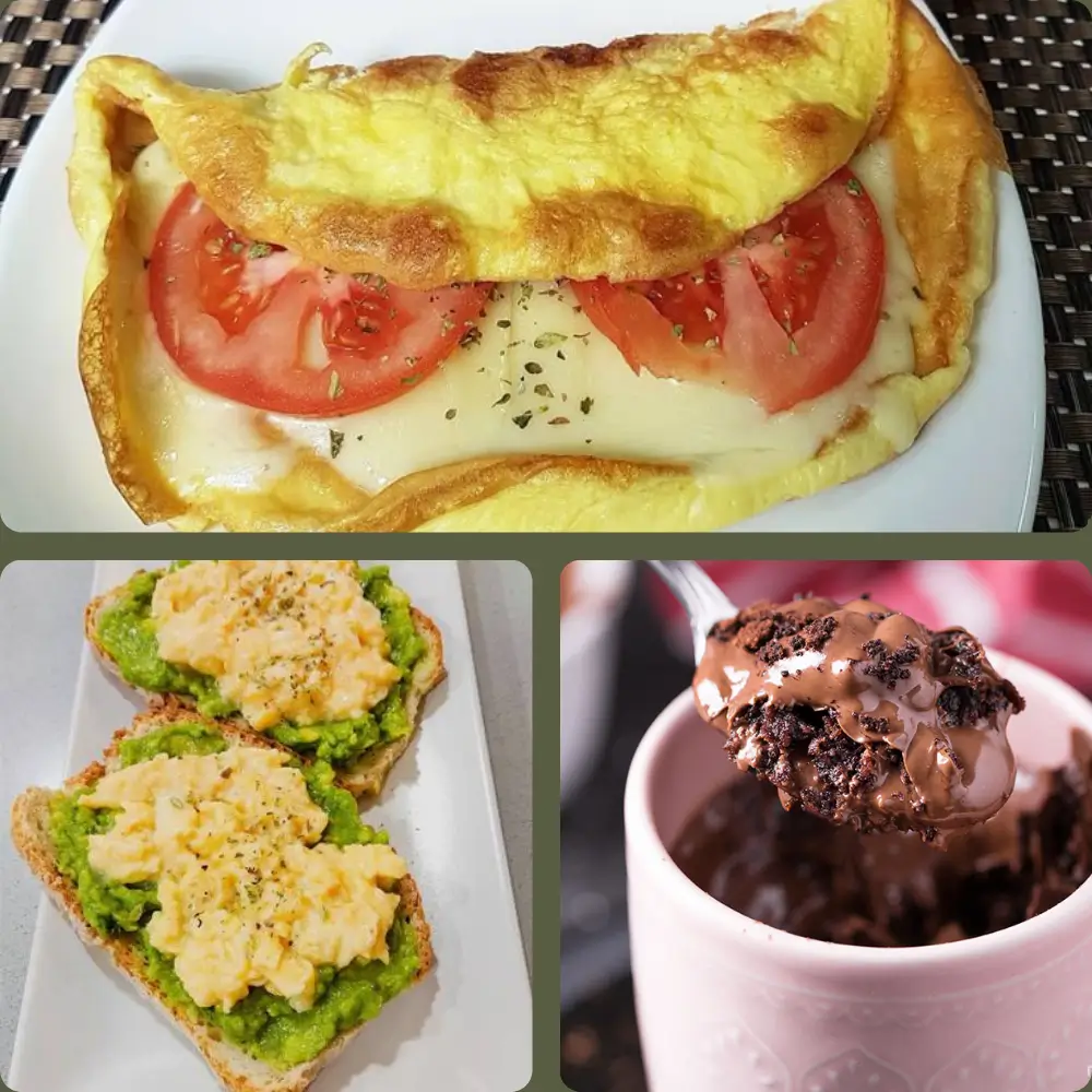 Recetas deliciosas - Omelet, Tostadas, Mug Cake